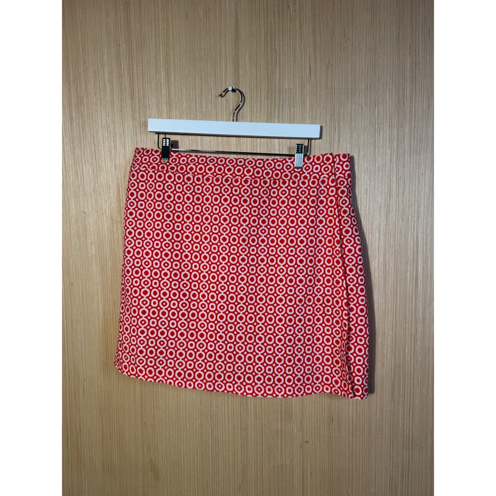 RipSkirt Hawaii Womens XL Red White Geometric Circle Print Wrap Mini Skirt XL